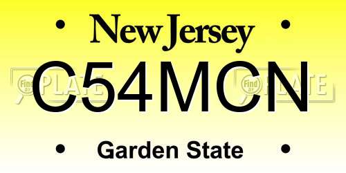 C54MCN New Jersey License Plate