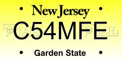 C54MFE New Jersey License Plate