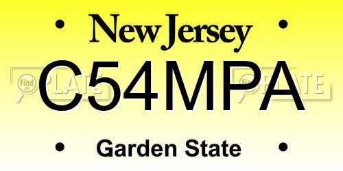C54MPA New Jersey License Plate