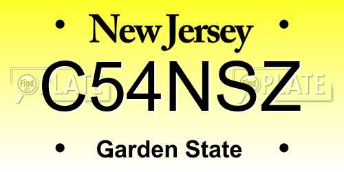 C54NSZ New Jersey License Plate