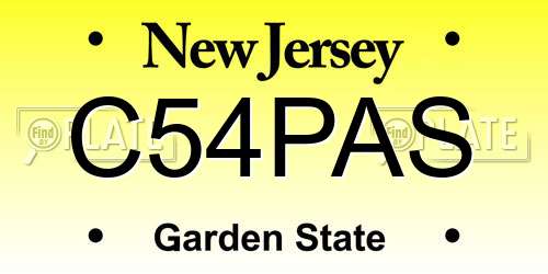C54PAS New Jersey License Plate