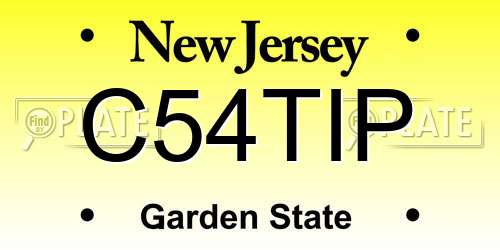 C54TIP New Jersey License Plate