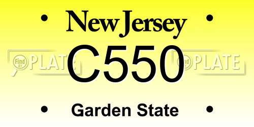 C550 New Jersey License Plate