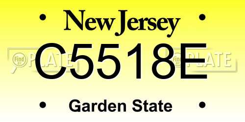 C5518E New Jersey License Plate