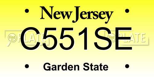 C551SE New Jersey License Plate