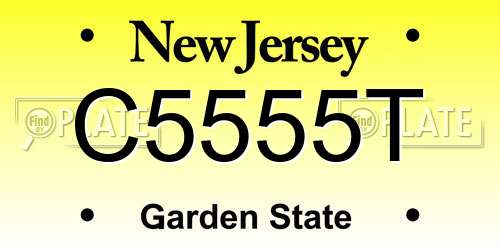 C5555T New Jersey License Plate