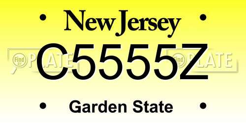 C5555Z New Jersey License Plate