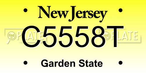 C5558T New Jersey License Plate