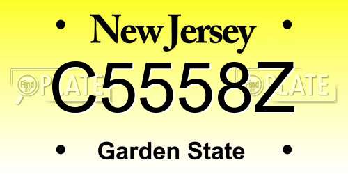 C5558Z New Jersey License Plate