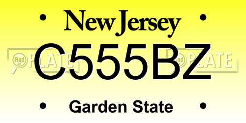 C555BZ New Jersey License Plate