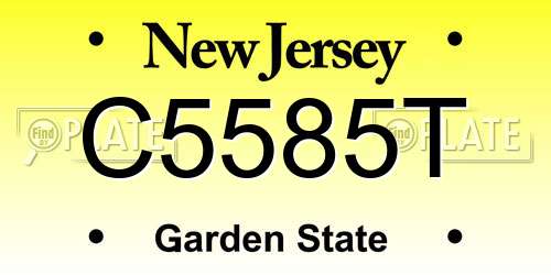 C5585T New Jersey License Plate