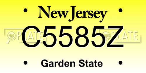 C5585Z New Jersey License Plate
