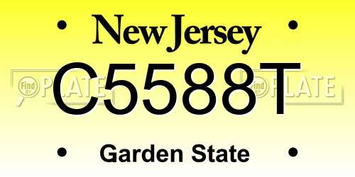 C5588T New Jersey License Plate