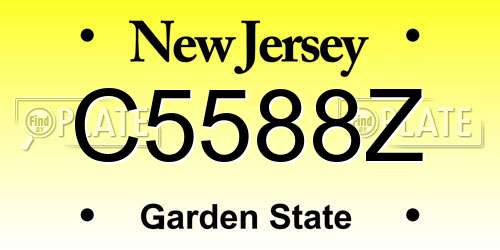 C5588Z New Jersey License Plate