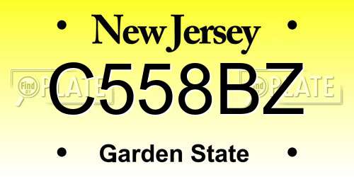 C558BZ New Jersey License Plate