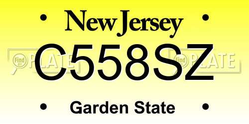 C558SZ New Jersey License Plate