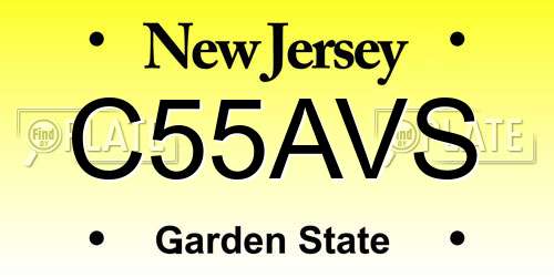 C55AVS New Jersey License Plate