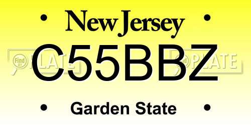 C55BBZ New Jersey License Plate