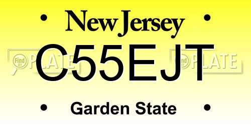 C55EJT New Jersey License Plate