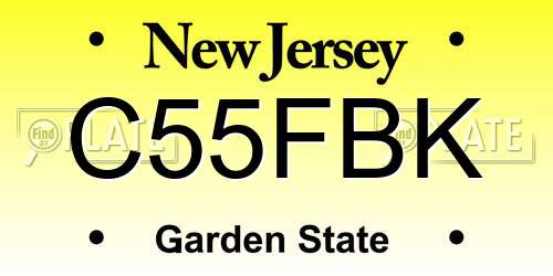C55FBK New Jersey License Plate