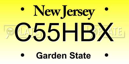 C55HBX New Jersey License Plate