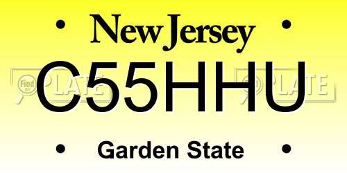 C55HHU New Jersey License Plate
