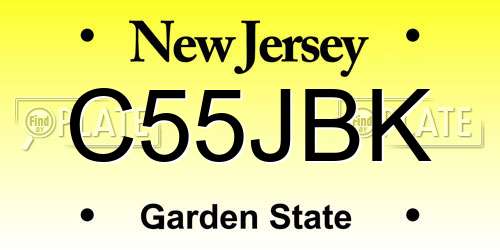 C55JBK New Jersey License Plate