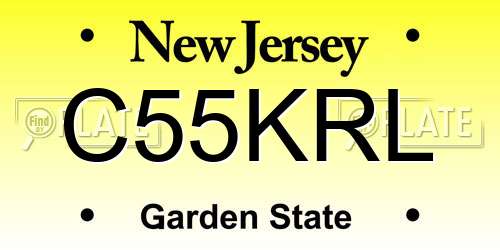 C55KRL New Jersey License Plate