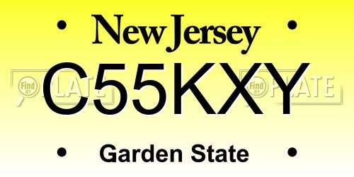 C55KXY New Jersey License Plate