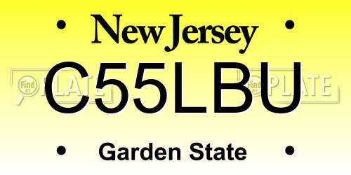 C55LBU New Jersey License Plate