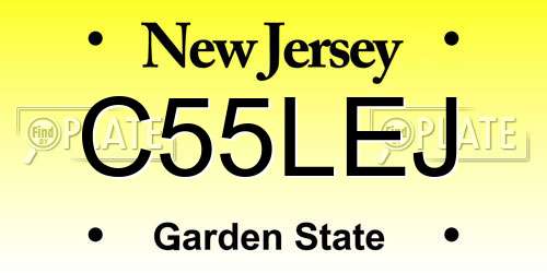 C55LEJ New Jersey License Plate