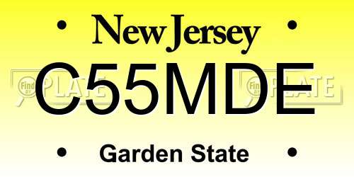 C55MDE New Jersey License Plate