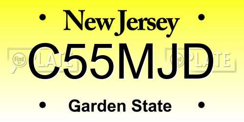 C55MJD New Jersey License Plate