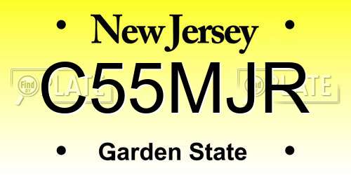 C55MJR New Jersey License Plate