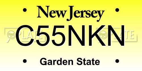 C55NKN New Jersey License Plate