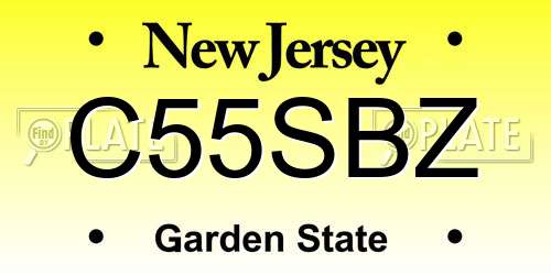 C55SBZ New Jersey License Plate