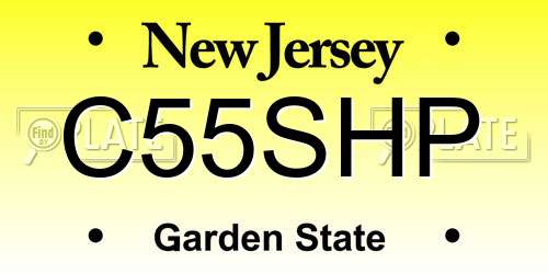 C55SHP New Jersey License Plate