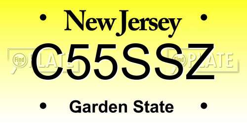 C55SSZ New Jersey License Plate