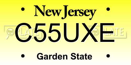 C55UXE New Jersey License Plate