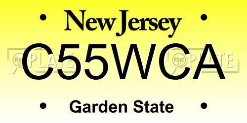 C55WCA New Jersey License Plate
