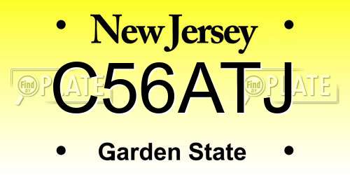 C56ATJ New Jersey License Plate