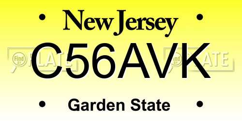 C56AVK New Jersey License Plate