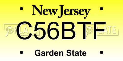 C56BTF New Jersey License Plate