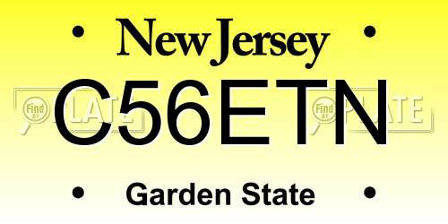 C56ETN New Jersey License Plate