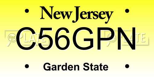 C56GPN New Jersey License Plate