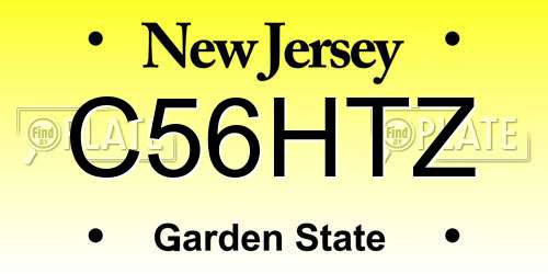 C56HTZ New Jersey License Plate