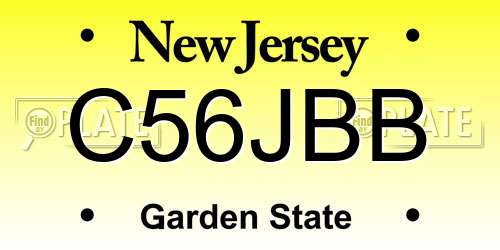 C56JBB New Jersey License Plate