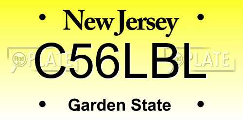 C56LBL New Jersey License Plate