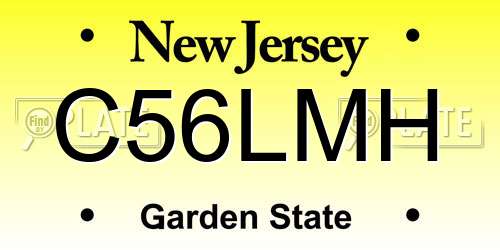 C56LMH New Jersey License Plate