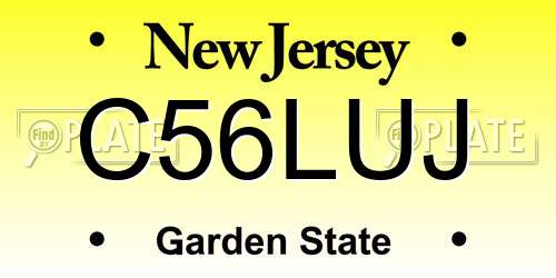 C56LUJ New Jersey License Plate